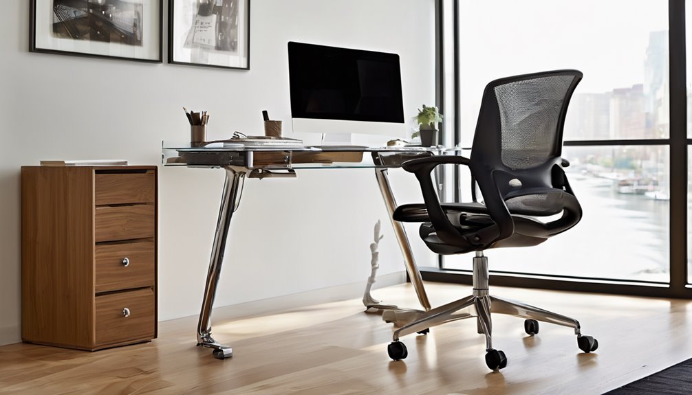 floor friendly wheels with adjustable lumbar support