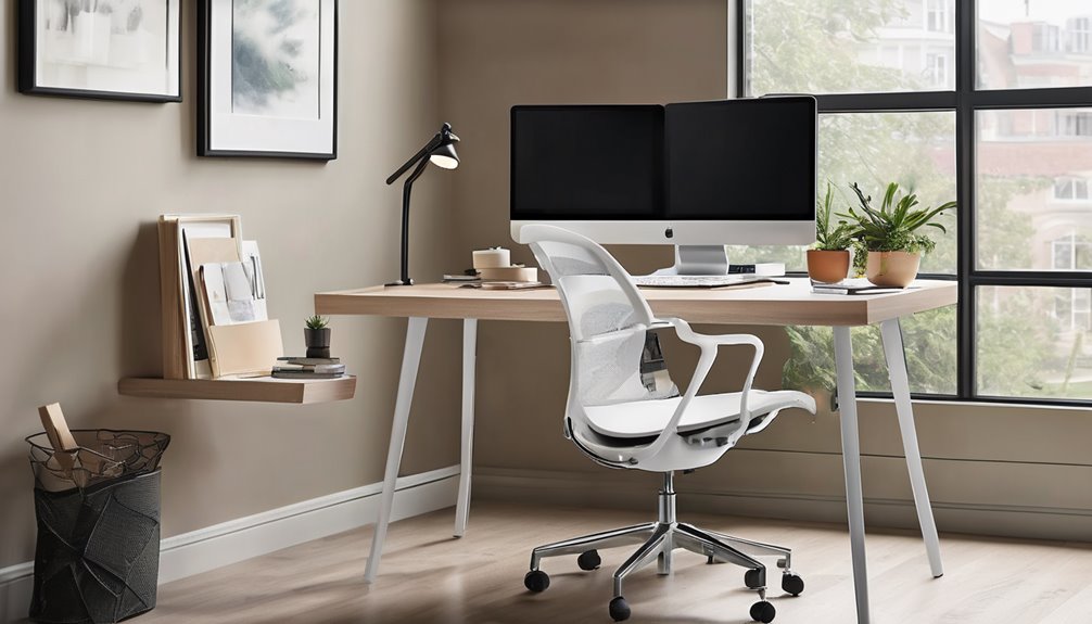 space saving ergonomic chair with adjustable lumbar support
