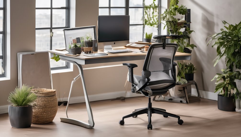 space saving ergonomic chair with adjustments