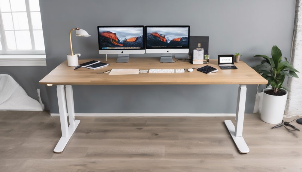 best electric standing desks white oak tops