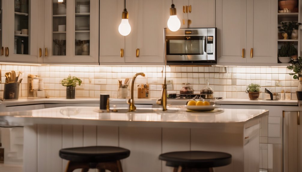 budget friendly layered kitchen lighting
