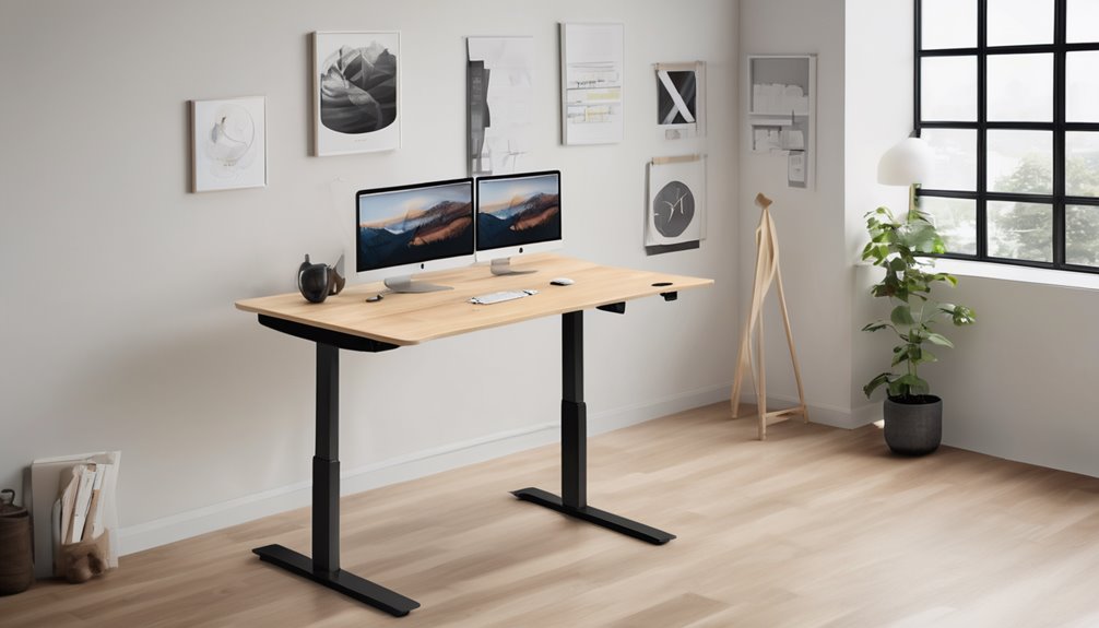 compact quiet adjustable desk setup