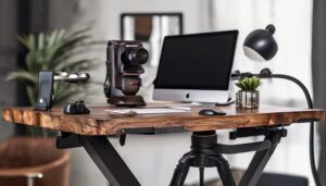 electric standing desk 40x24 rustic brown