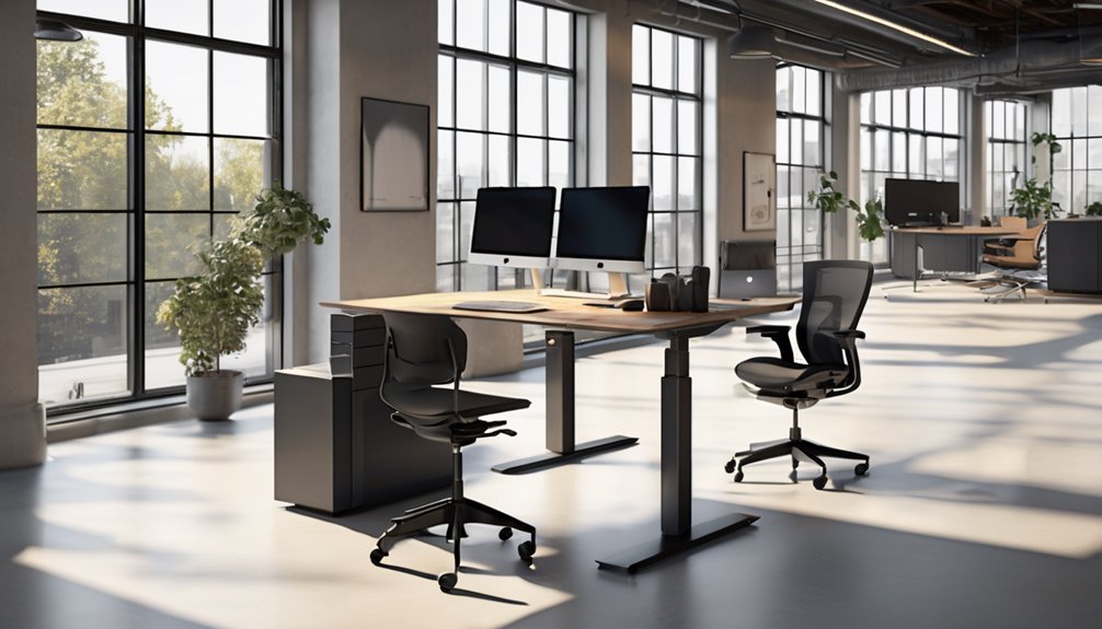 electric standing desk features space range stability storage