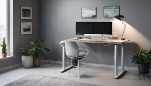 electric standing desk height adjustable monitor arms