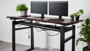 electric standing desk with cable management