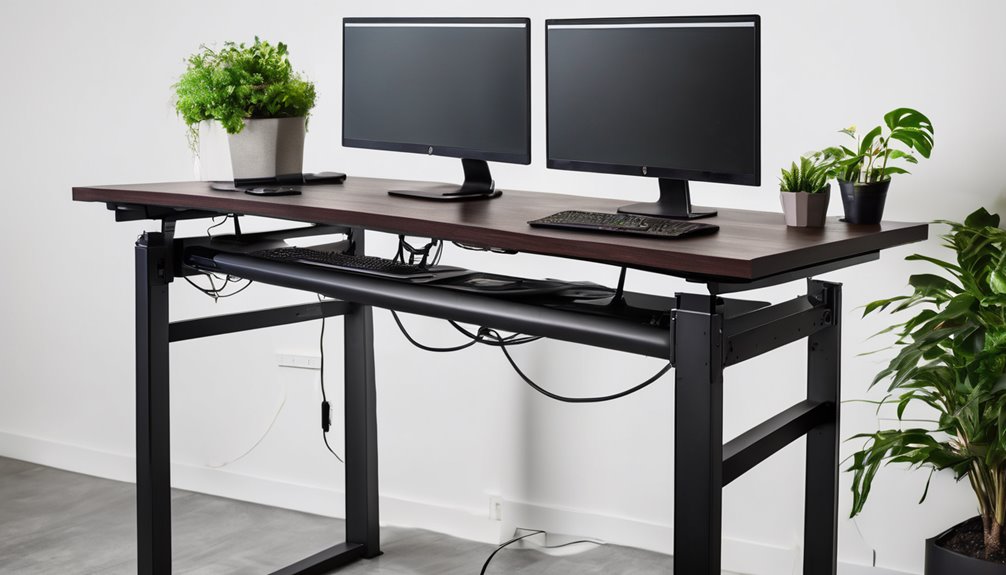 electric standing desk with cable management