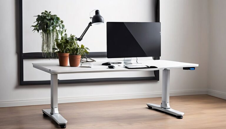 electric standing desk with casters