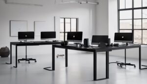 electric standing desks black aesthetic showcase