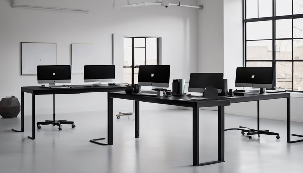 electric standing desks black aesthetic showcase