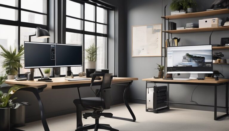 electric standing desks for dual monitors