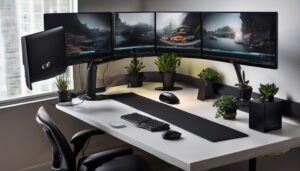 electric standing desks for triple monitors