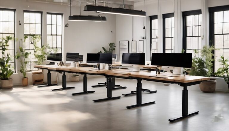 electric standing desks with bamboo tops