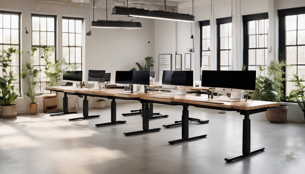electric standing desks with bamboo tops