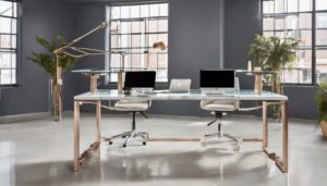 electric standing desks with glass tops