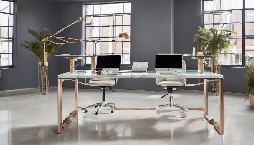 electric standing desks with glass tops