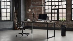 electric standing desks with industrial style