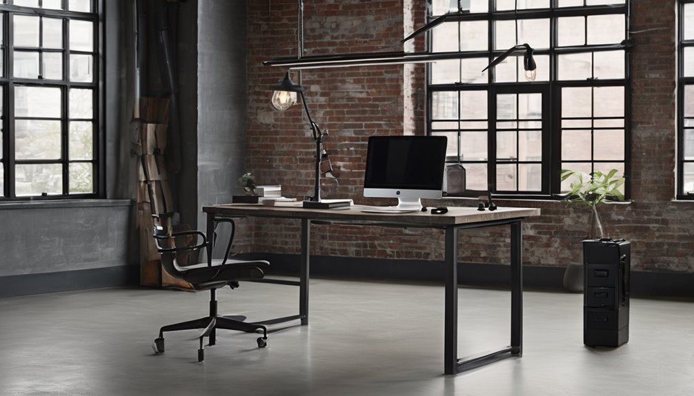 electric standing desks with industrial style