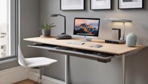 electric standing desks with storage organizers