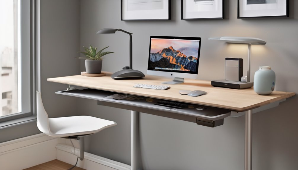 electric standing desks with storage organizers