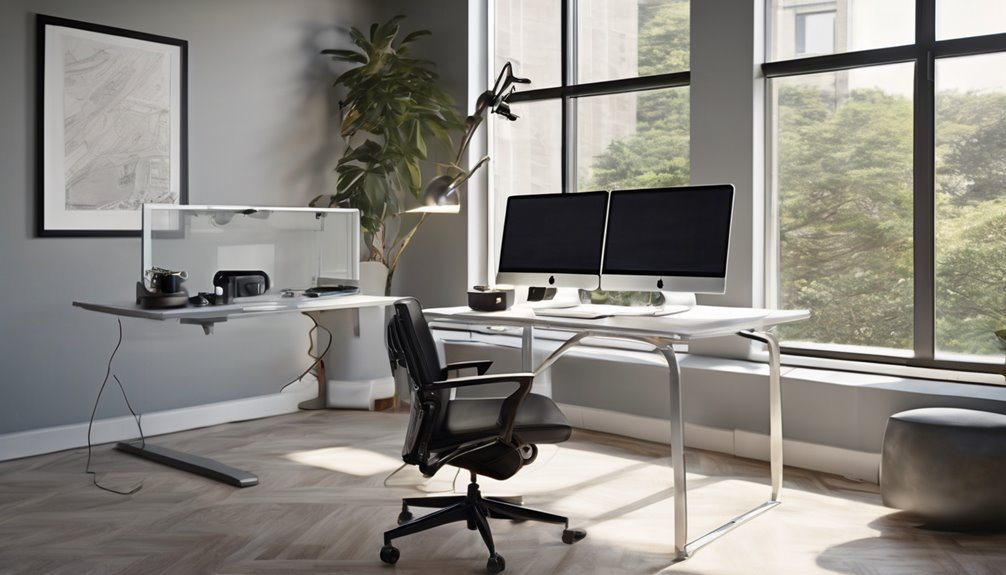 extra deep desk stability and cable management