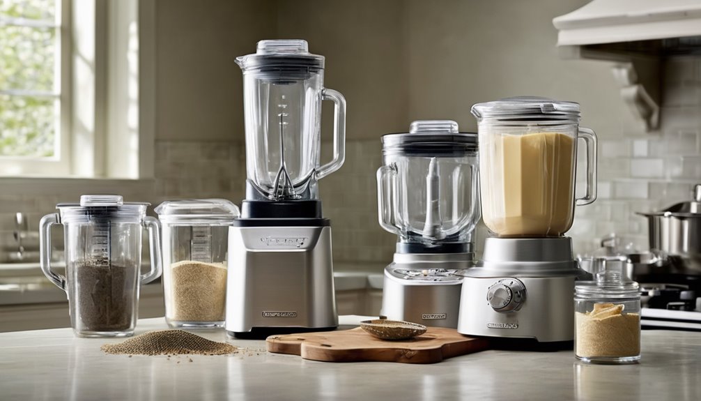 five glass jar blenders showcased