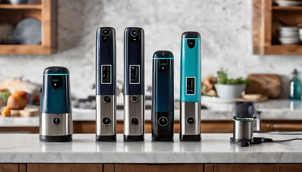 five wand style sous vide devices