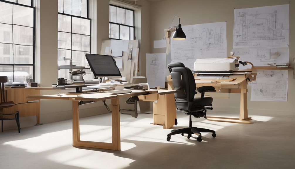 height adjustable drafting ergonomics and stability