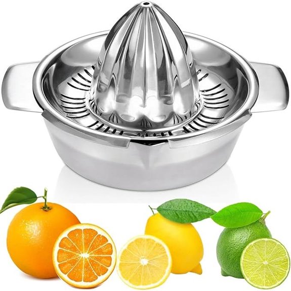 manual citrus juicer with stainless steel