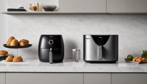 minimalist air fryers collection on countertops