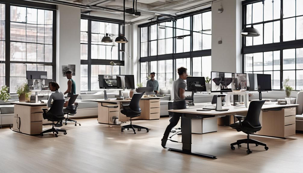 shared desk ergonomics multi user memory stable cable management