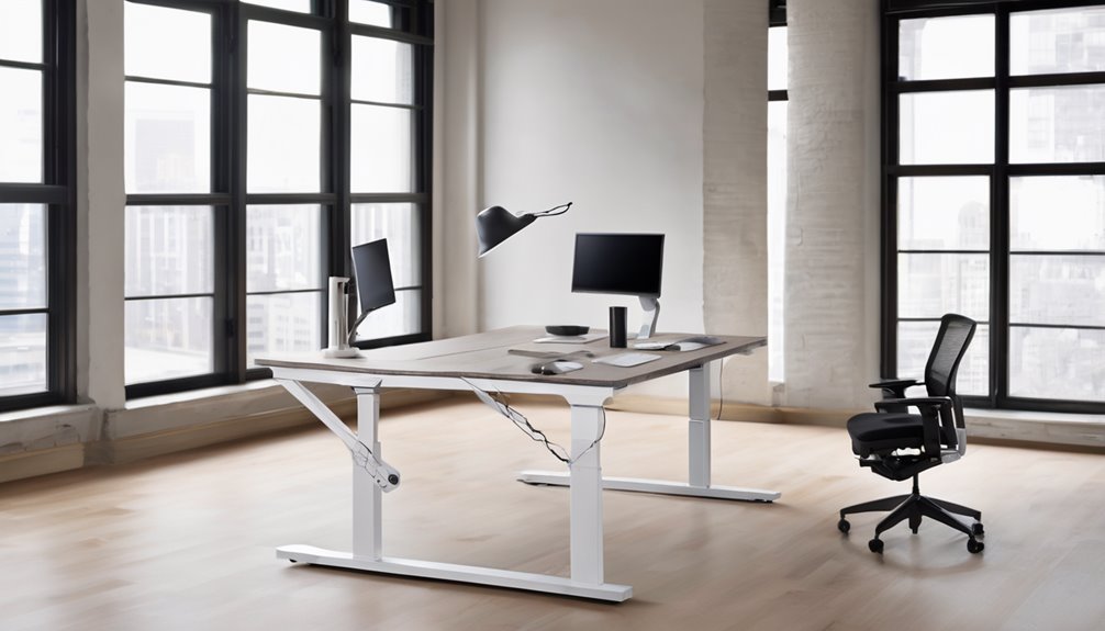solid minimalist metal frame desk