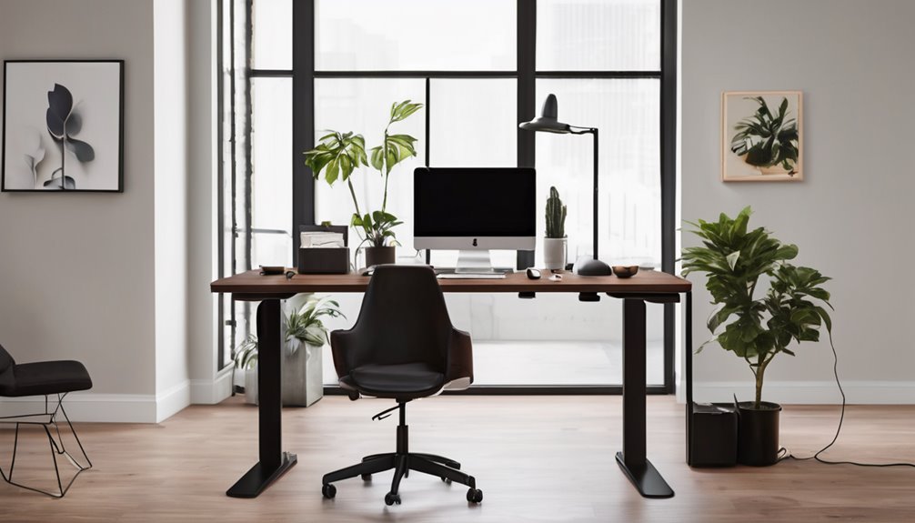 sturdy adjustable 60 inch desk placement