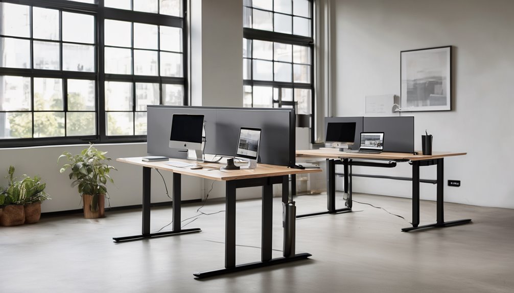 two piece desk improves workflow flexibility